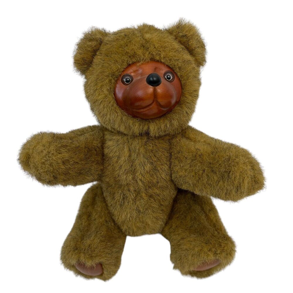 Robert Raikes 9” 5453 Jamie Brown‎ Teddy Bear Applause Carved Wood Face Jointed
